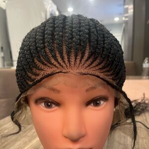 Black Braided Lace Front Wig